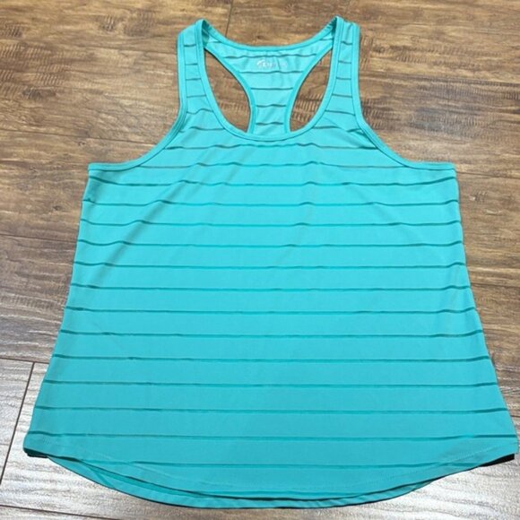 Zyia Active Havana Tank in mint green Lightweight Striped Mesh - Picture 1 of 7